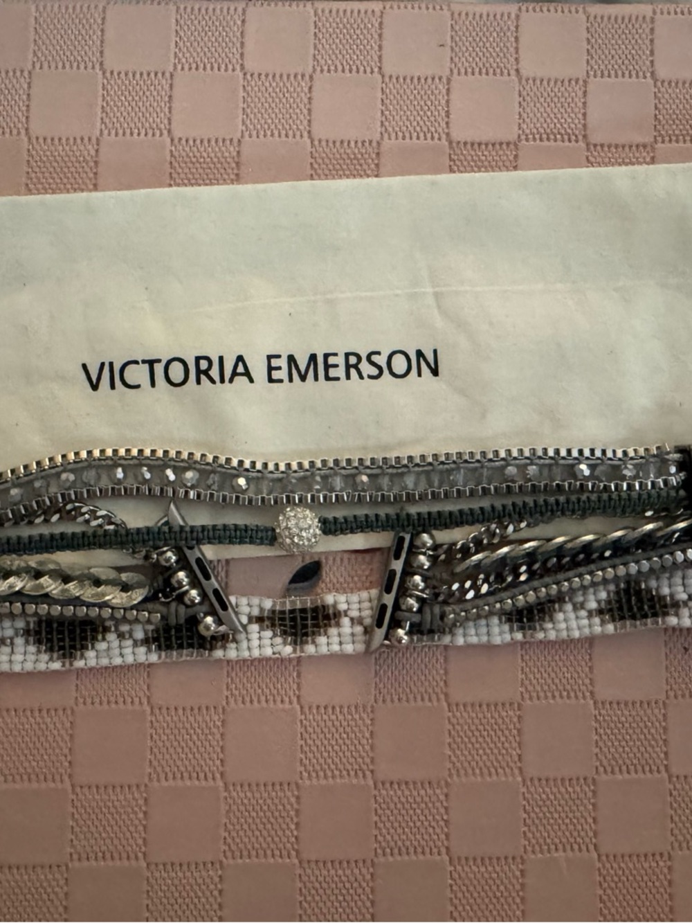 Victoria Emerson Silver and Gray Multi-Row Wrap Bracelet with Crystal Accent